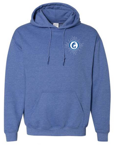 Blue Hoodie with White Logo