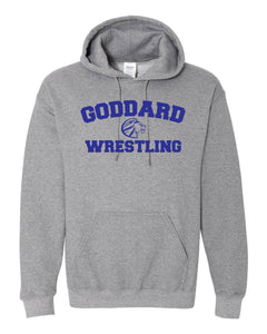 2024 Goddard Wrestling Curved Grey and Blue Hoodie