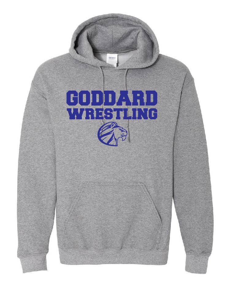 2024 Goddard Wrestling Grey and Blue Hoodie