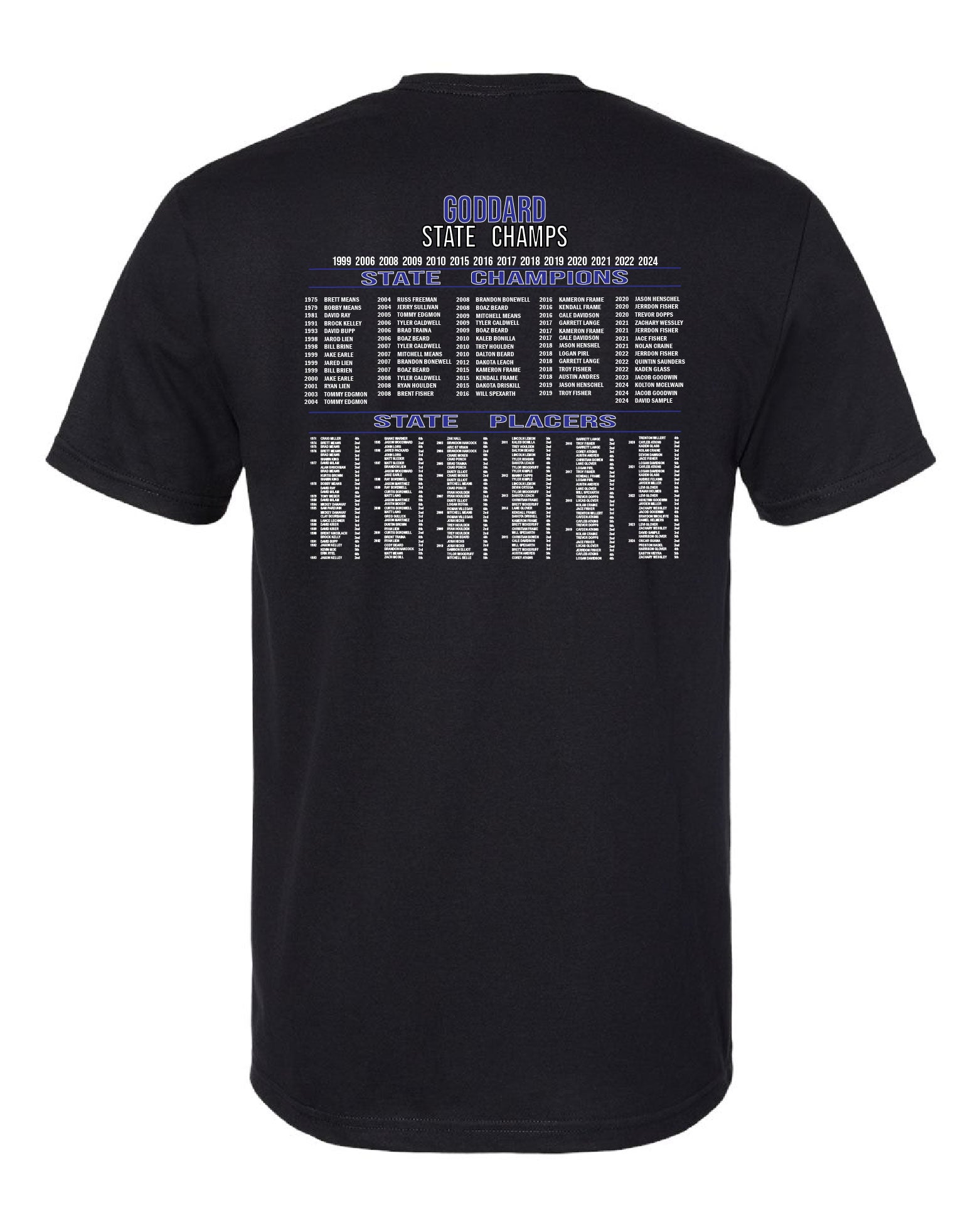 2024 Goddard Wrestling Black and Blue w/ Goddard Legacy Back