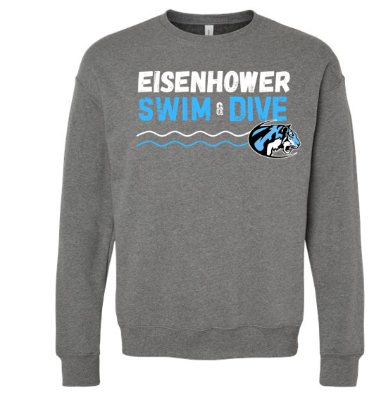 Eisenhower Swim & Dive Grey Crew