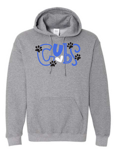 Cubs Scribbles with heart hoodie