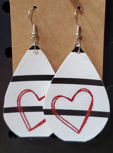 White & Black Stripe Earrings