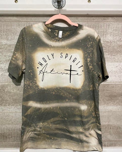 Green Bleached  Holy Spirit Activate Tee