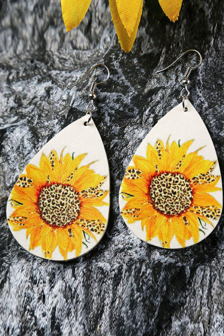 Sunflower earrings (white)