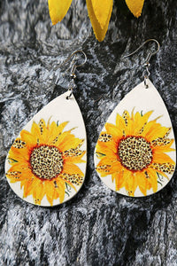 Sunflower earrings (white)